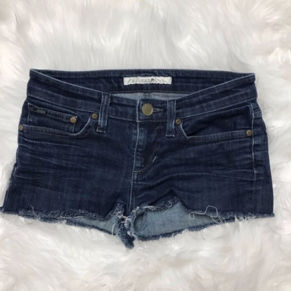 Joe's Jeans‎ Cutoff Denim Shorts Womens 25 Dark Wash Raw Hem Provocateur Custom